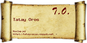 Tatay Oros névjegykártya